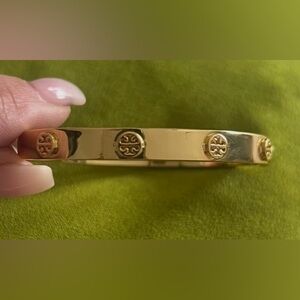 Tory Burch Miller gold tone Stud Hinge Bracelet.
